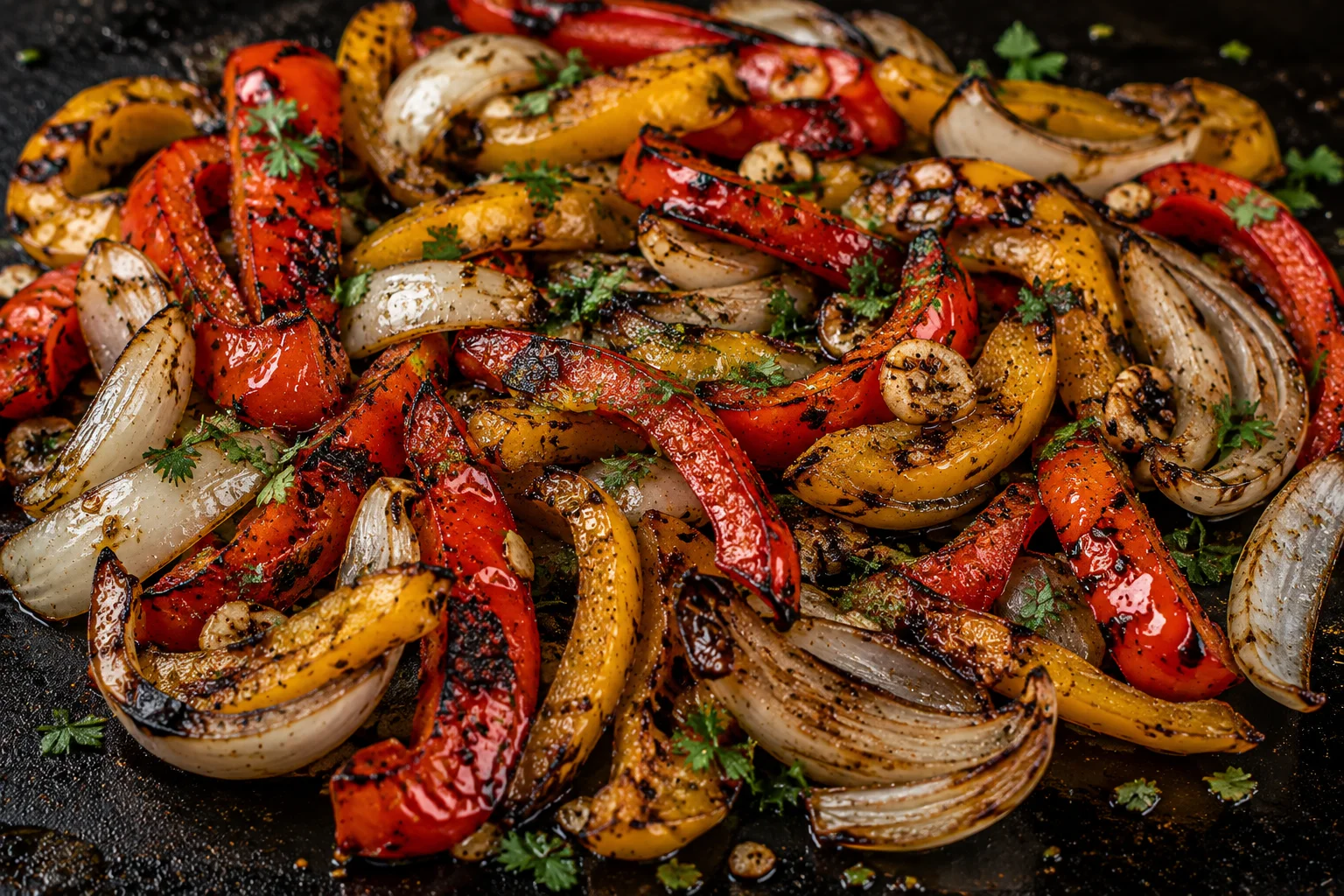 Blackstone Charred Peppers & Onions