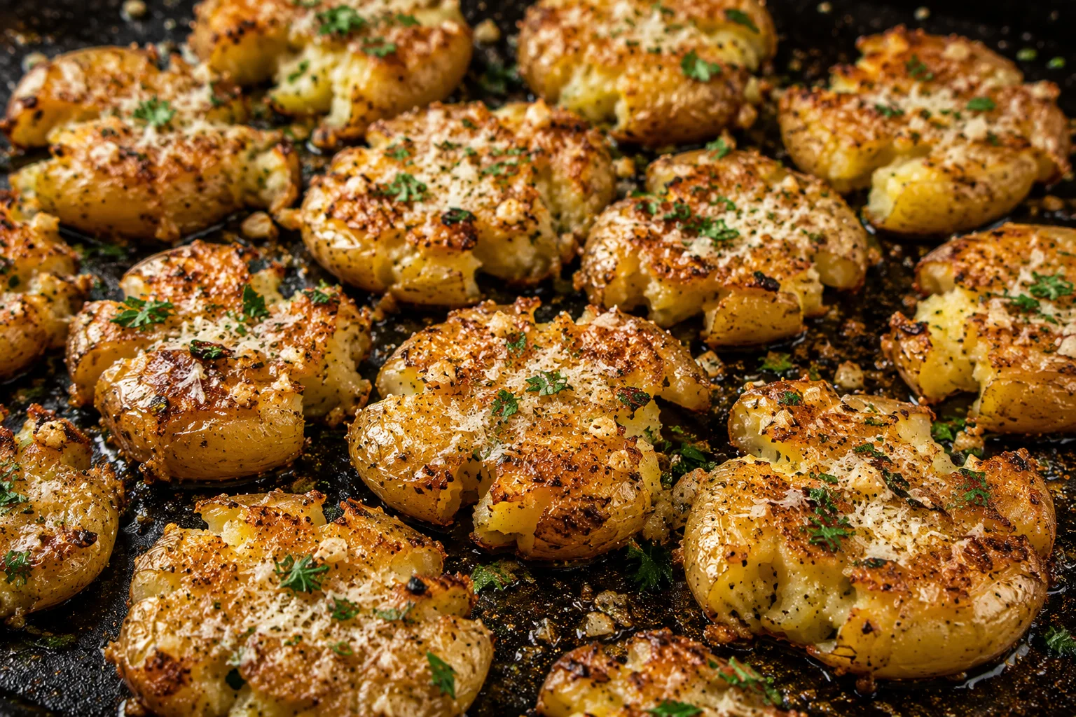 Blackstone Garlic-Parmesan Smashed Potatoes
