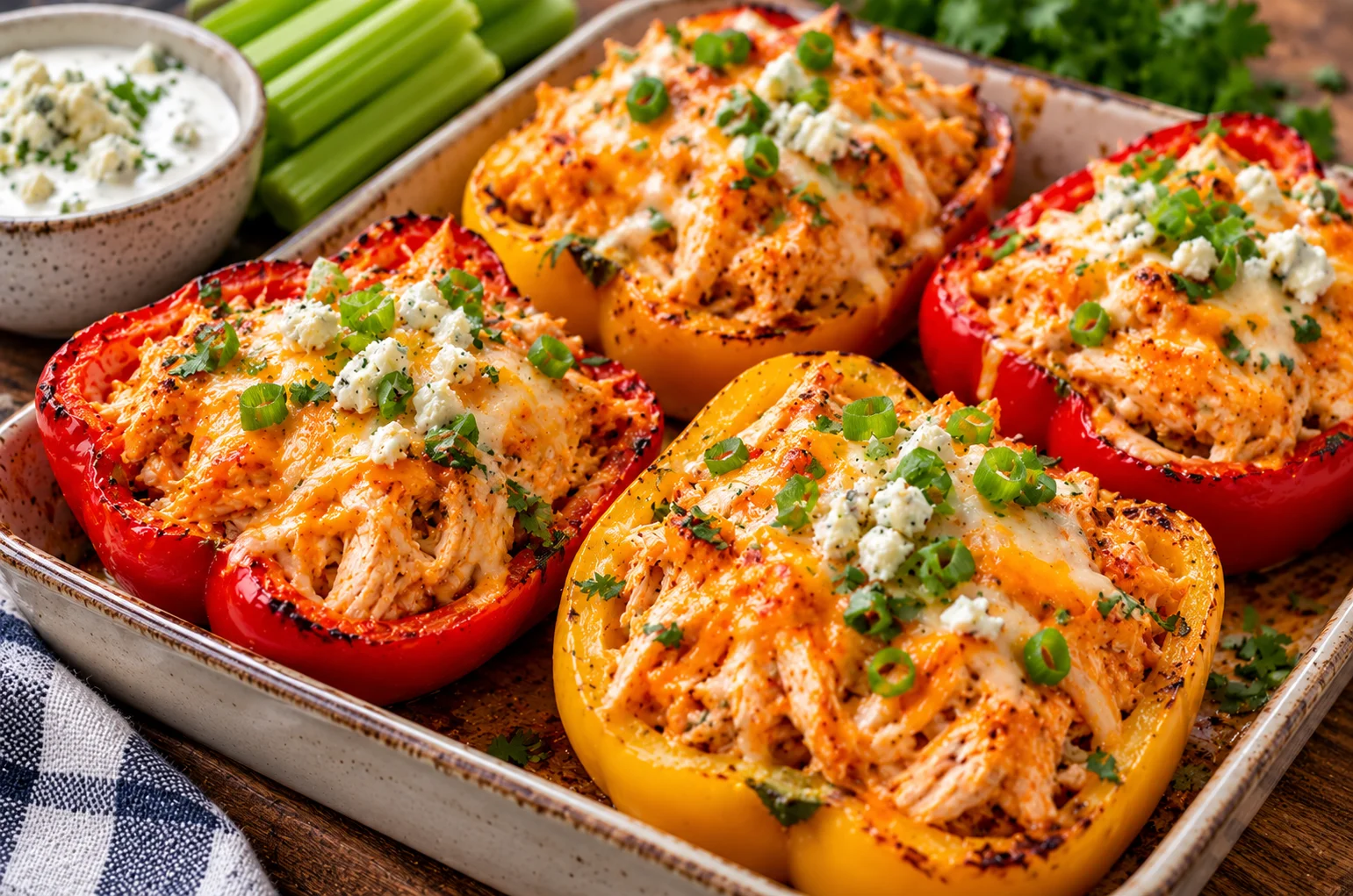 Buffalo Chicken Stuffed Peppers