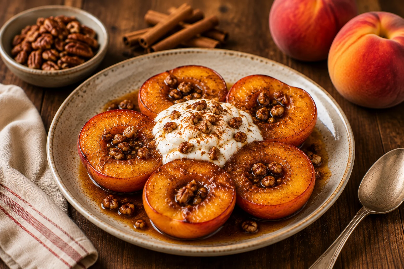 Cinnamon Baked Peaches