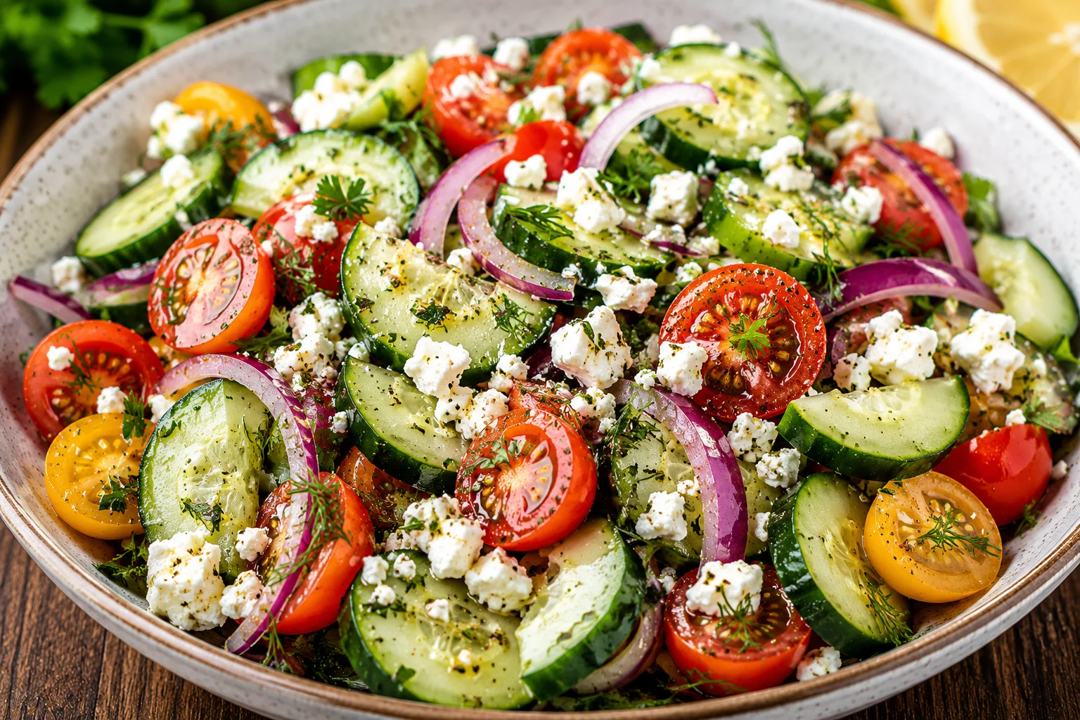 Cucumber-Tomato Feta Salad