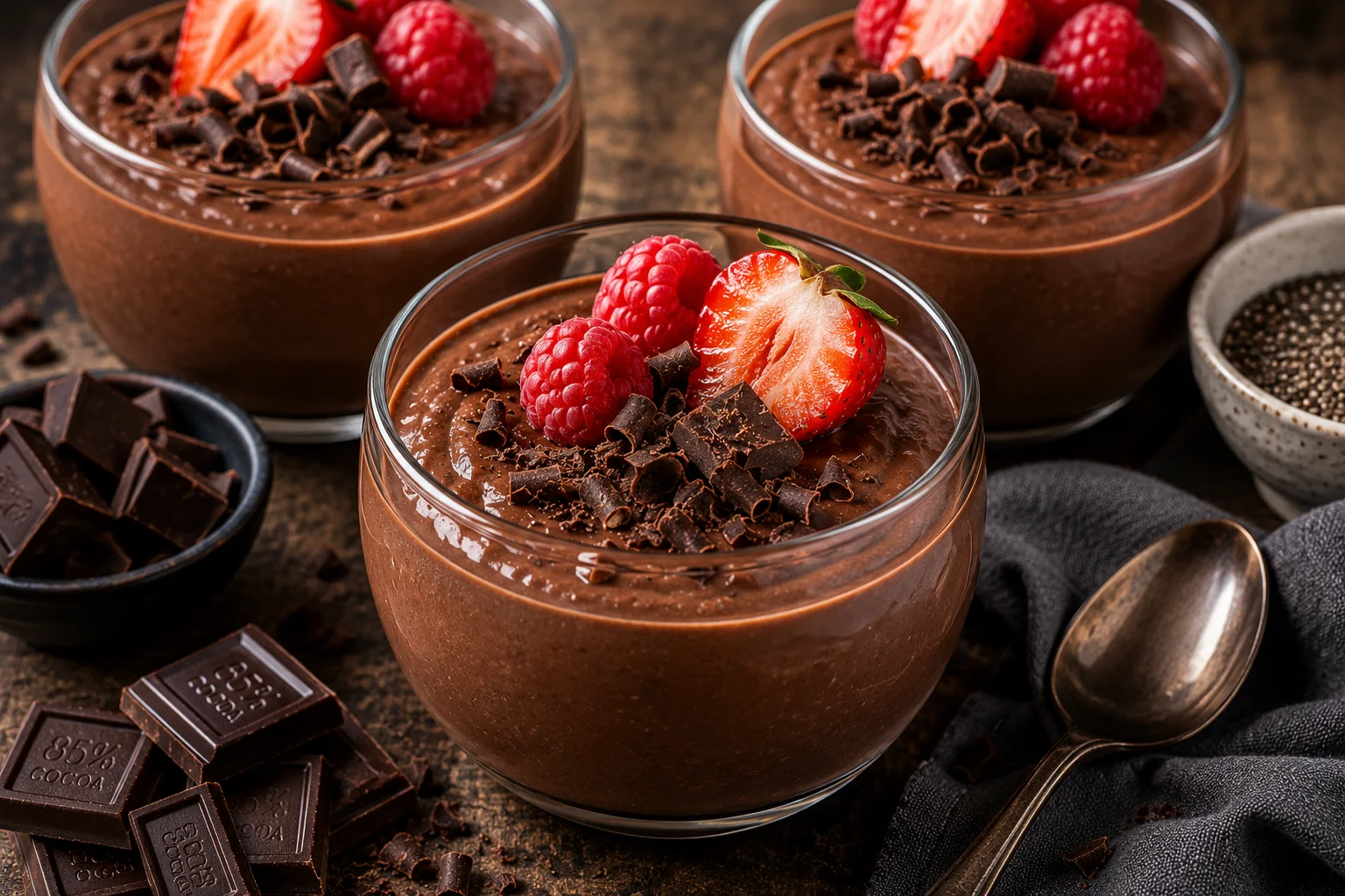 Creamy Dark Chocolate Chia Pudding