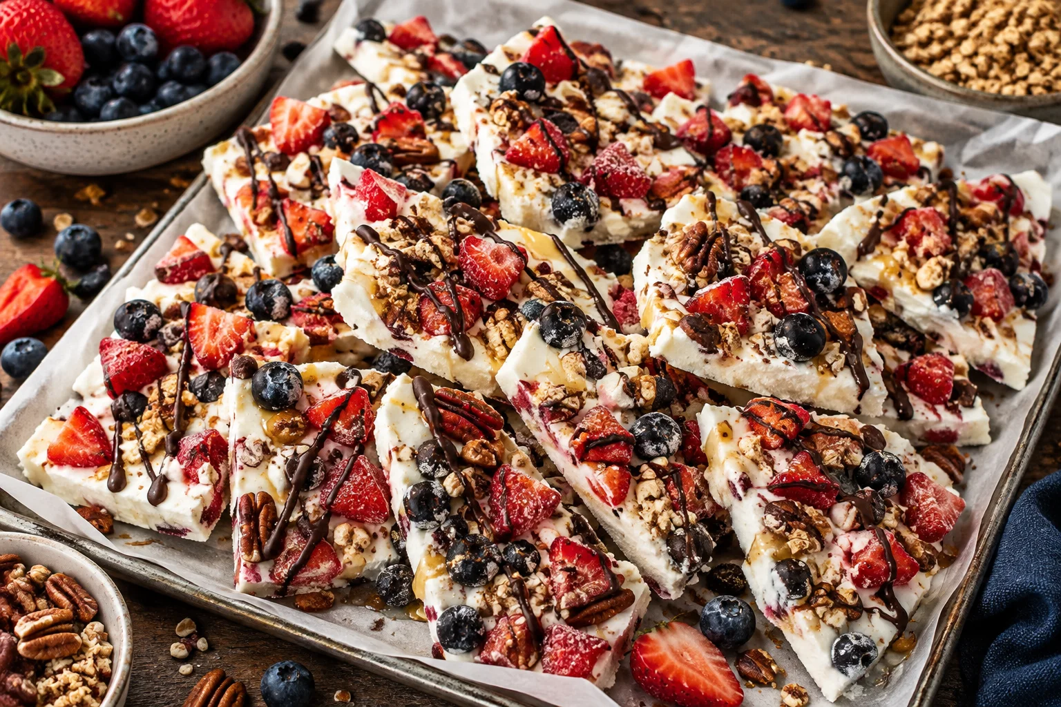 Frozen Greek Yogurt Berry Bark