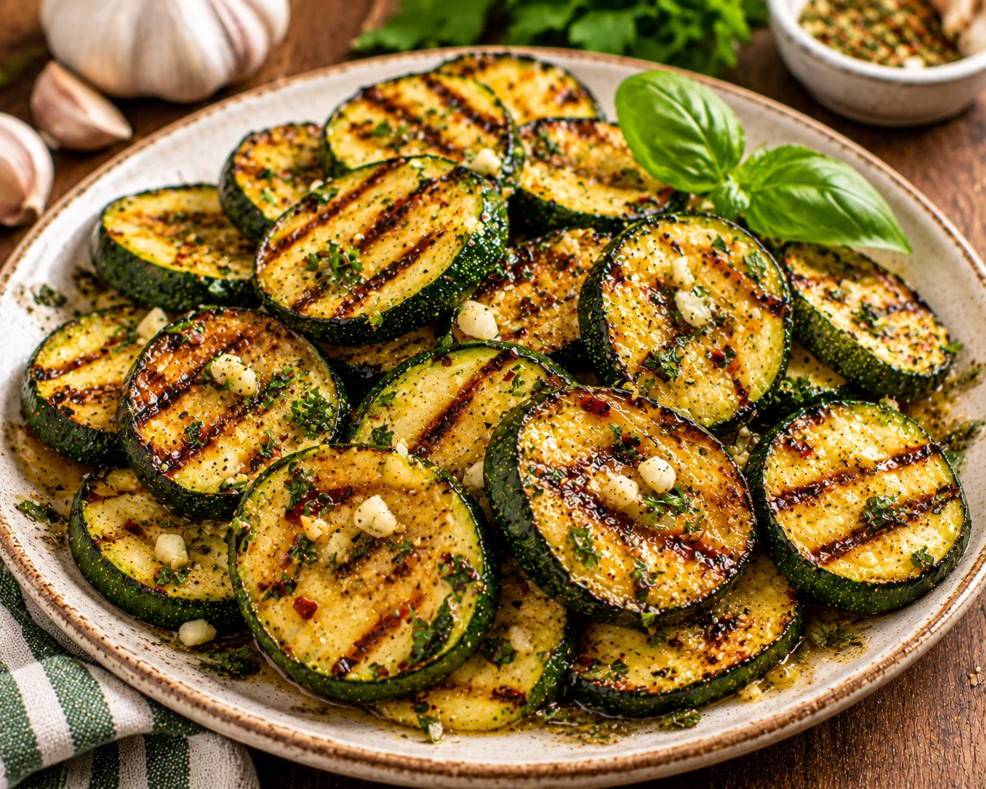 Garlic Herb Grilled Zucchini