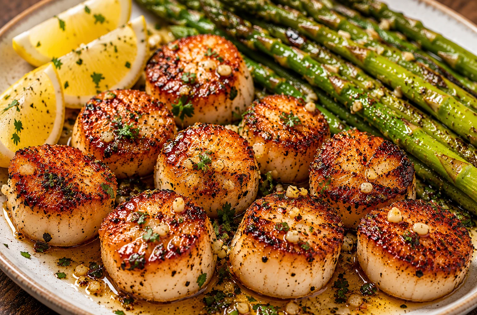 Garlic-Lemon Seared Scallops