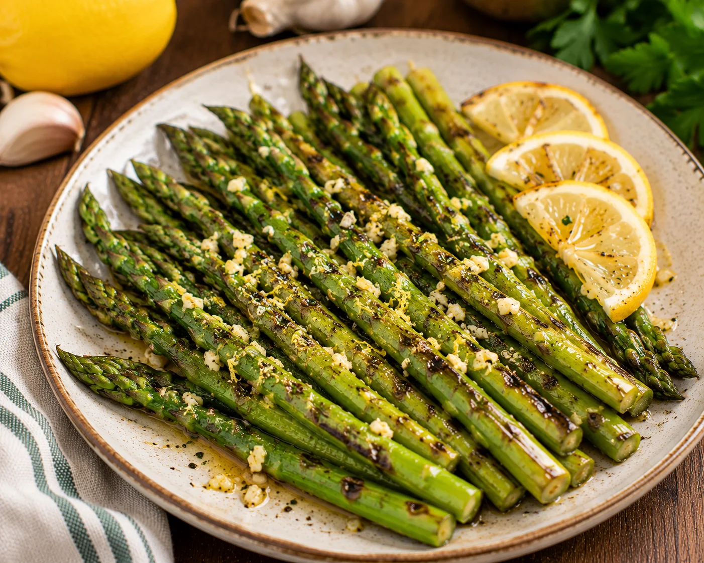 Grilled Asparagus with Lemon & Garlic