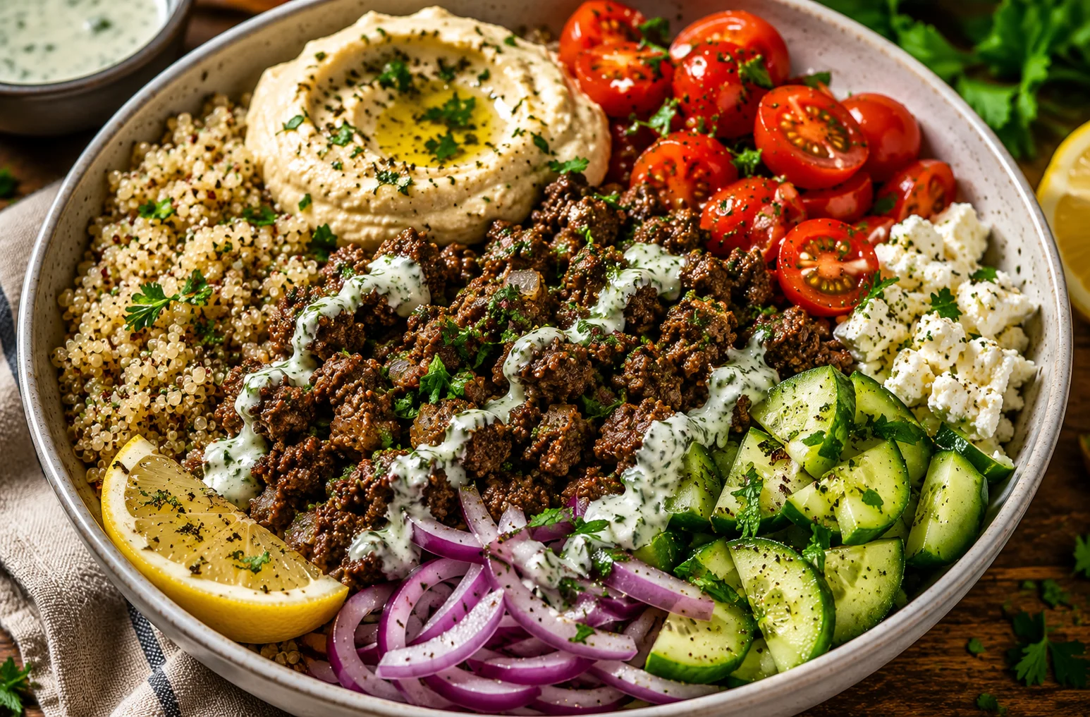 Mediterranean Beef Bowl