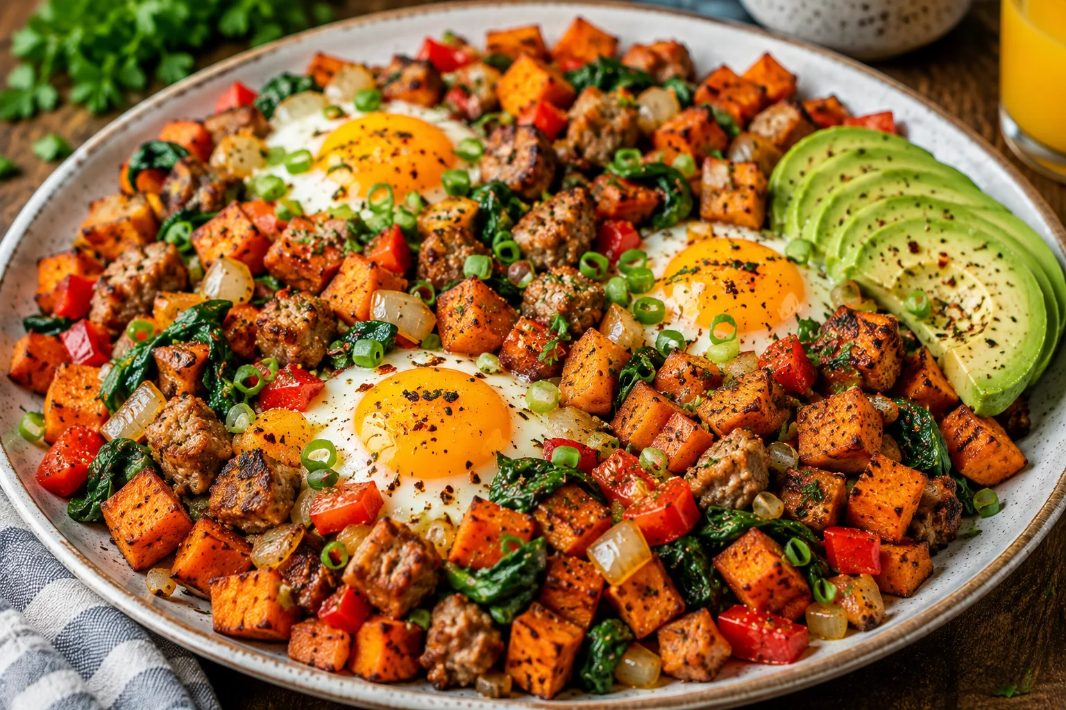 Sweet Potato & Turkey Sausage Breakfast Hash